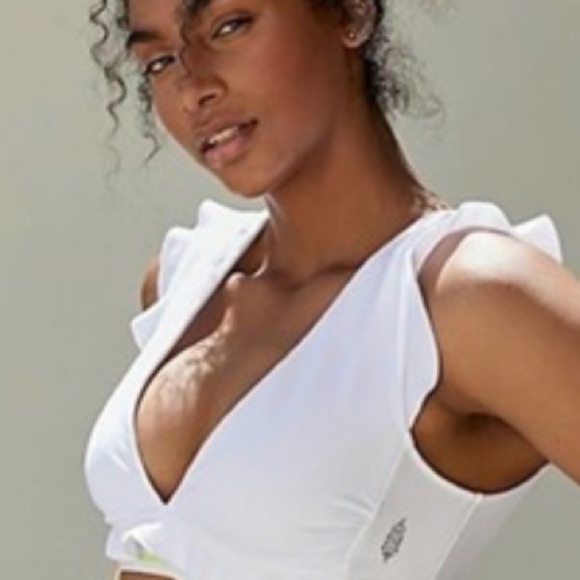 Brand New Free People Small White Ruffles Sanctuary Bra - Picture 2 of 8